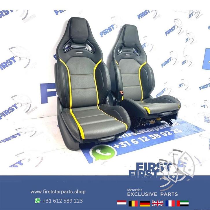 W177 A45 A45S AMG Recaro KUIP STOELEN SET GEEL W118 CLA45 CL, Auto-onderdelen, Interieur en Bekleding, Mercedes-Benz, Gebruikt