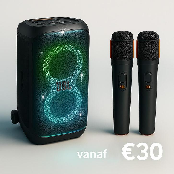 Feestje? Huur de JBL Partybox 320, eventueel met microfoons, Hobby en Vrije tijd, Feestartikelen | Verhuur, Nieuw, Overige, Ophalen