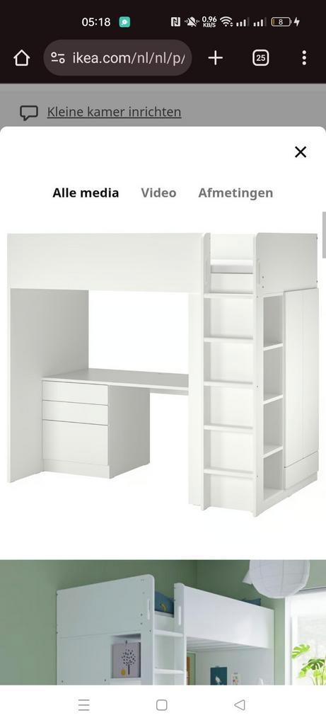 Ikea Smastad Hoogslaper mét bureau & kast. Topstaat!, Huis en Inrichting, Slaapkamer | Stapelbedden en Hoogslapers, Gebruikt, Hoogslaper