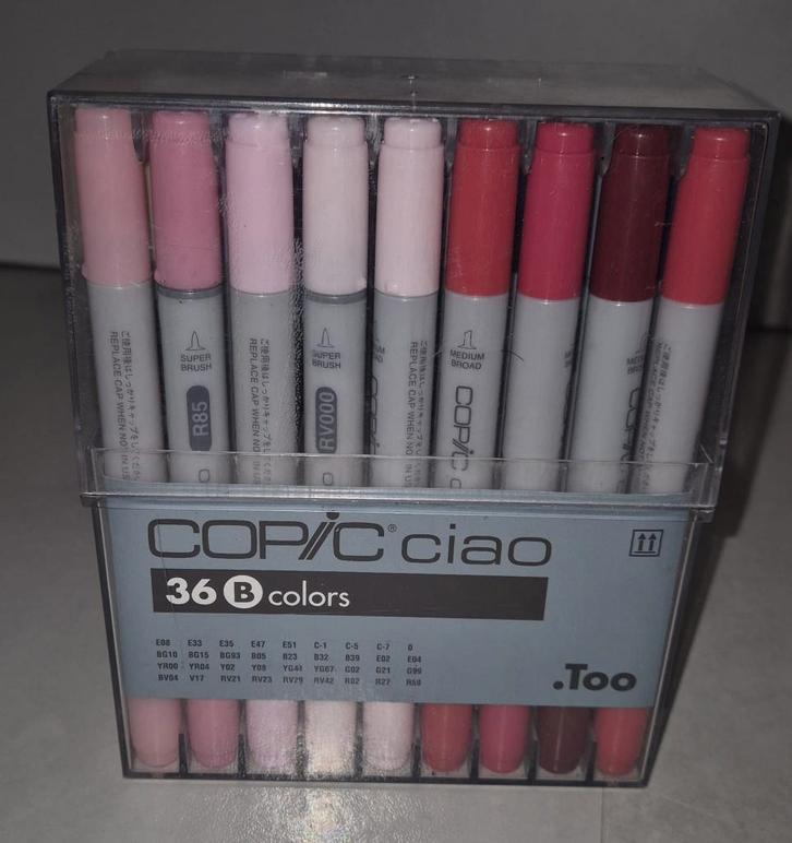 Copic Ciao set B met 36 markers, Hobby en Vrije tijd, Tekenen, Zo goed als nieuw, Potlood of Stift, Verzenden