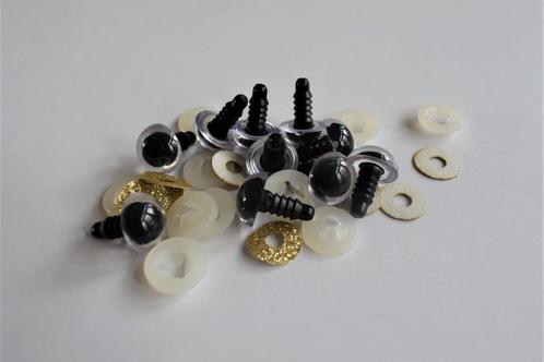 Veiligheidsoogjes, glitter goud, diverse maten, Hobby en Vrije tijd, Breien en Haken, Nieuw, Breien of Haken, Overige typen, Ophalen of Verzenden
