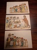 Drie vintage postkaarten jaren '20 honden en katten, Verzamelen, Ansichtkaarten | Dieren, Ophalen of Verzenden, 1920 tot 1940