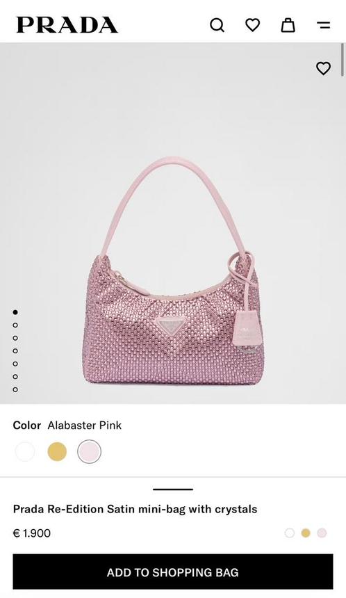 Prada Crystal tas, Sieraden, Tassen en Uiterlijk, Tassen | Damestassen, Nieuw, Handtas, Zwart, Ophalen of Verzenden