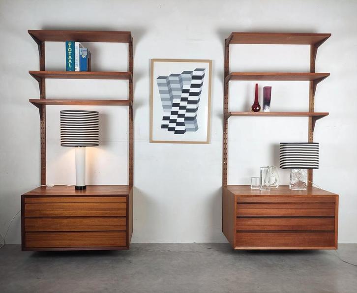 Poul Cadovius Royal System Wandsysteem met Ladenkasten, Huis en Inrichting, Kasten | Wandmeubels, Gebruikt, Minder dan 100 cm