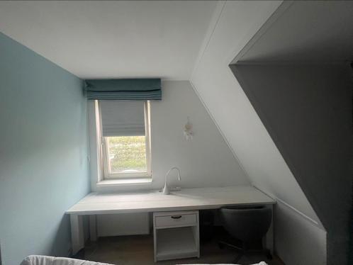 Steiger-hout wit bureau, Huis en Inrichting, Bureaus, Gebruikt, Bureau, Ophalen