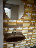 Wastafel en spiegel vintage retro, Ophalen, Gebruikt, Wastafel