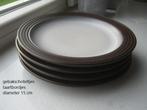 taartbordjes gebakbordjes vintage bordjes, schoteltjes bruin, Huis en Inrichting, Keuken | Servies, Ophalen of Verzenden, Keramiek