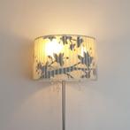 Organza lampenkap met grijze bloemen, Huis en Inrichting, Ophalen, Crème, 25 tot 50 cm, Rond