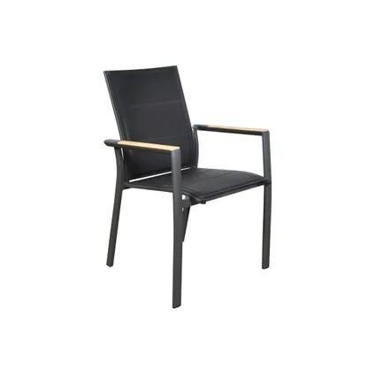 Sens-Line - Alberto Stapelstoel Zwart Aluminium Set van 4, Tuin en Terras, Tuinmeubel-accessoires, Nieuw, Ophalen of Verzenden