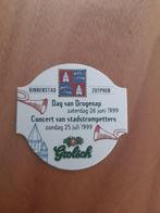 grolsch bier viltje met opdruk binnenstad zutphen 1999, Ophalen of Verzenden, Nieuw, Viltje(s), Grolsch