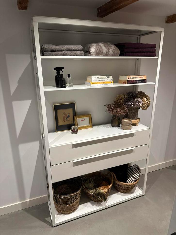 White Cabinet with shelves and drawers, Huis en Inrichting, Kasten | Boekenkasten, Zo goed als nieuw, 50 tot 100 cm, 150 tot 200 cm