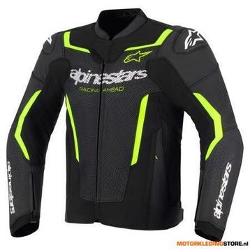 Alpinestars GP Force V2 Airflow Leren Motorjas, Zwart-Geel beschikbaar voor biedingen