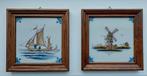 2 tegels Tichelaar ingelijst, Antiek en Kunst, Antiek | Wandborden en Tegels, Ophalen of Verzenden