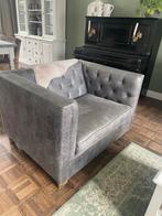 Riviera maison fauteuil love seat taupe antraciet, Ophalen, Zo goed als nieuw, Leer