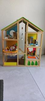 Hape Poppenhuis All Season inclusief inrichting en poppetjes, Kinderen en Baby's, Speelgoed | Poppenhuizen, Ophalen, Gebruikt
