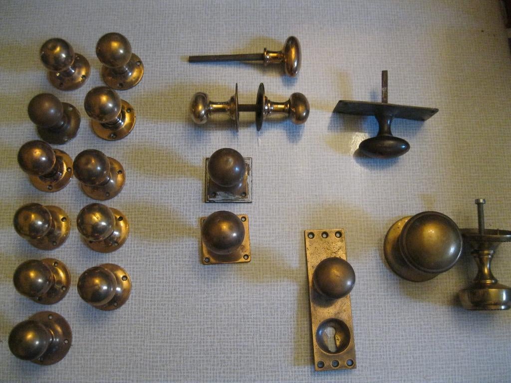 Brass / Rood koper deurbeslag deurknoppen uit Engeland, Doe-het-zelf en Verbouw, Hang- en Sluitwerk, Klink of Kruk, Koper of Messing