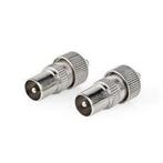 Nedis IEC (Coax) Connector Recht | Male | Vernikkeld | 75 Oh