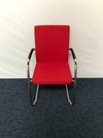 3 x Vergaderstoel, rode stof, chrome slede, Huis en Inrichting, Ophalen, Gebruikt, Drie, Stof