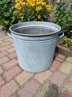 Zinken ton, Tuin en Terras, Bloembakken en Plantenbakken, Ophalen, Gebruikt, Minder dan 60 cm, Rond