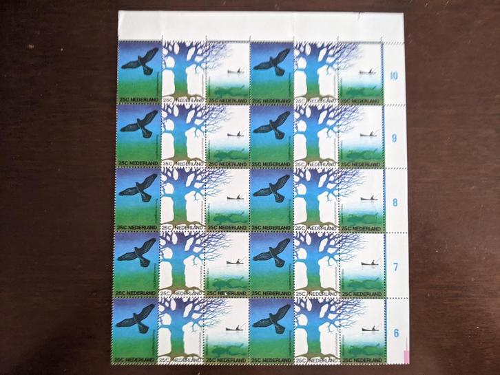 NL 1974; Hoekstuk van 10 stroken NATUUR EN MILIEU, Postzegels en Munten, Postzegels | Nederland, Postfris, Na 1940, Verzenden