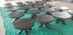 Ronde zwarte mangohouten salontafels van 80 en 90cm doorsnee, Huis en Inrichting, Tafels | Salontafels, 50 tot 100 cm, Minder dan 50 cm