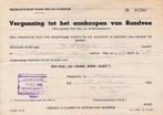 VERGUNNING TOT HET AANKOPEN VAN RUNDVEE, Verzenden, 10 gulden