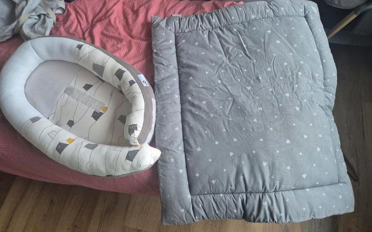 Domoo Babynestje + Boxkleed Grijs, Kinderen en Baby's, Speelgoed | Speelkleden, Gebruikt, Ophalen
