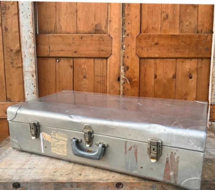 Verlin Brussels aluminium piloten koffer origineel groot, Antiek en Kunst, Curiosa en Brocante, Ophalen of Verzenden