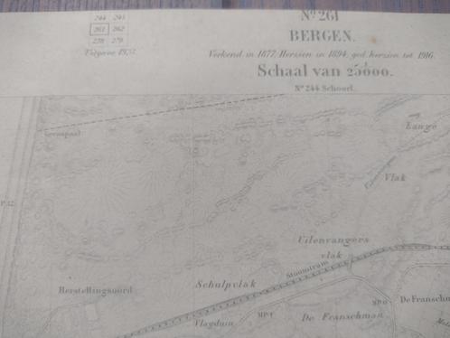 261 / Bergen Oostdorp Wimmernum Plattegrond 1923, Antiek en Kunst, Kunst | Litho's en Zeefdrukken, Ophalen of Verzenden