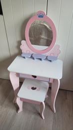 Houten kinder kaptafel met spiegel en stoel, Kinderen en Baby's, Ophalen, Gebruikt, Spiegel