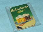 2 vintage metalen bierviltjes onderzetters van Heineken, Verzamelen, Nieuw, Viltje(s), Heineken, Ophalen of Verzenden