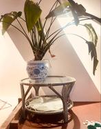 Bijzondere vintage bohemian design tafel, Huis en Inrichting, Tafels | Bijzettafels, Ophalen, Minder dan 55 cm, Gebruikt, Vintage bohemian