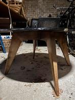 Vintage Italiaans design coffeetable zwart glas, Ophalen, Gebruikt, 50 tot 100 cm, Rond