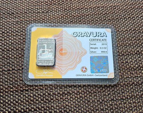 XntriQ-Coins - Gravura zilveren 0,5 oz /ounce baartje sealed, Postzegels en Munten, Edelmetalen en Baren, Zilver, Ophalen of Verzenden