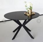Eettafel Ronsi rond 130cm zwart MDF, Huis en Inrichting, Tafels | Eettafels, Ophalen, Overige materialen, 50 tot 100 cm, 100 tot 150 cm