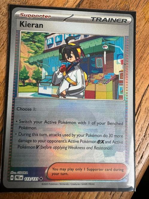 Kieran pokebal holo 113/131, Hobby en Vrije tijd, Verzamelkaartspellen | Pokémon, Zo goed als nieuw, Losse kaart, Foil, Ophalen of Verzenden