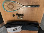 Squash set (racket, ballen en tas), Racket, Gebruikt, Met hoes, Ophalen