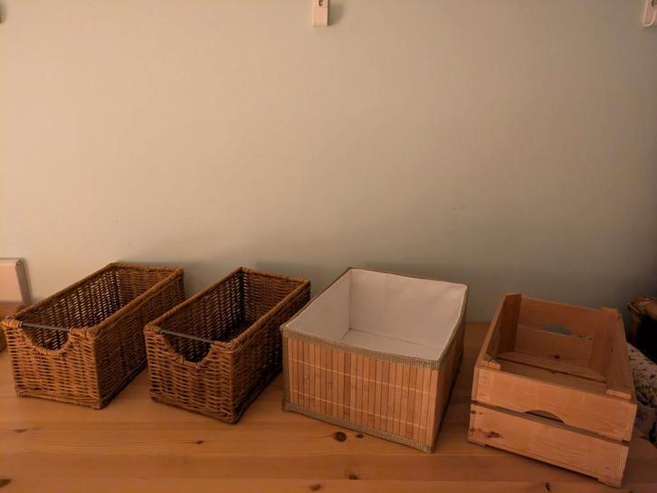 Rieten mandjes - diverse maten, Huis en Inrichting, Woonaccessoires | Kisten, Minder dan 50 cm, Minder dan 50 cm, 50 tot 100 cm