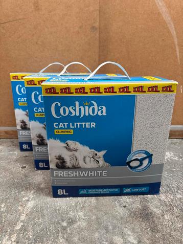 3x 8 liter kattenbakvulling klondvormend beschikbaar voor biedingen