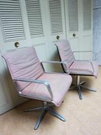 Set van 2 Delta Wilkhahn bureaustoelen in roze leer, 1968, Ophalen, Gebruikt, Roze, Bureaustoel