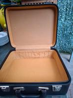 Vintage Zwarte Koffer met Okergele Voering, Verzenden