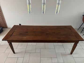 Prachtige teakhouten boerentafel. 250x97x78 cm beschikbaar voor biedingen