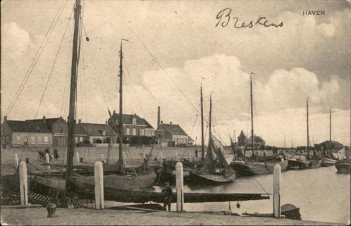 Breskens Haven met vissersboten oa BR 6 st1919, Verzamelen, Ansichtkaarten | Nederland, Gelopen, Zeeland, Voor 1920, Verzenden
