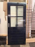 Meranti buiten deur met dubbel glas, Gebruikt, 80 tot 100 cm, Binnendeur, Ophalen of Verzenden