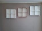 3 witte wandkasten met vakken Z.G.A.N, Minder dan 100 cm, 25 tot 50 cm, Minder dan 150 cm, Met plank(en)