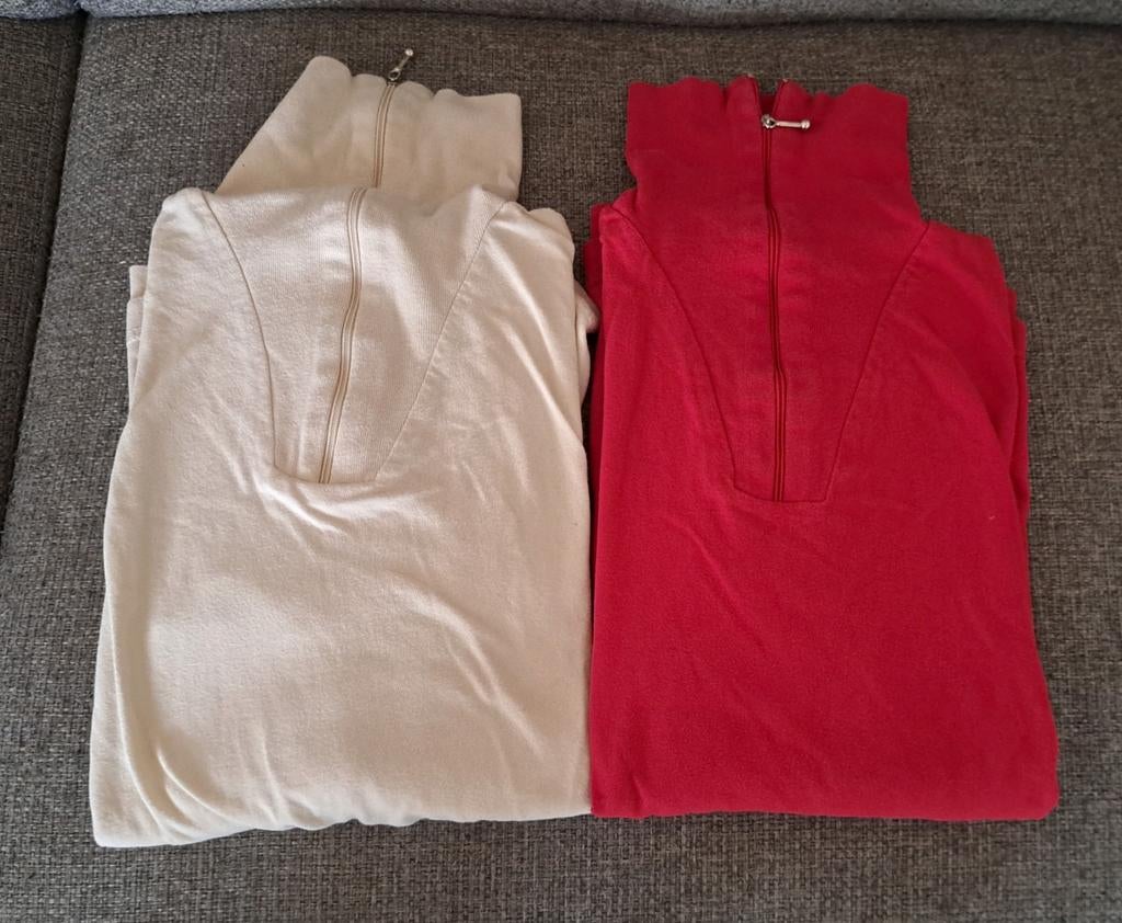 2 Skipully's Maat 176 - Beige & Rood, Gebruikt, Jongen of Meisje, Ophalen of Verzenden, Shirt of Longsleeve