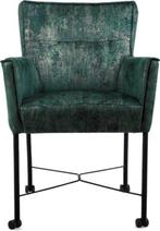 Armstoel London met wielen stof touche me amazonite | Websho, Huis en Inrichting, Stoelen, Modern design, Overige kleuren, Nieuw