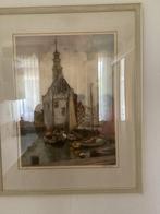 Ets Roodenburg - Stadsgezicht met boten, Antiek en Kunst, Kunst | Etsen en Gravures, Ophalen