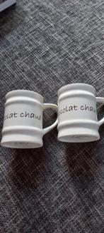RIVIÈRA MAISON 2 BEKER/MOKKEN ECRU CHOCOLAT CHAUD, Ophalen of Verzenden, Zo goed als nieuw, Overige stijlen, Kop(pen) en/of Schotel(s)