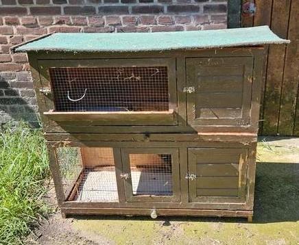 Konijnenhok, Dieren en Toebehoren, Knaagdieren en Konijnen | Hokken en Kooien, Gebruikt, Hok, 90 cm of meer, 110 cm of meer, Konijn